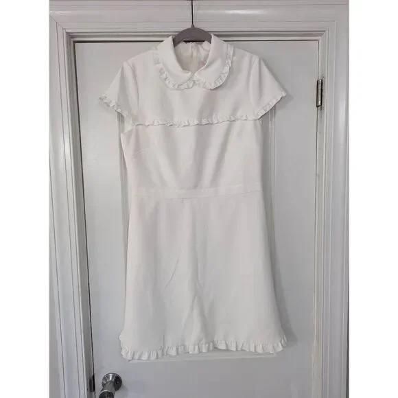 Gal Meets Glam Emma Ruffle dress women's size 12‎ white cottagecore bridal wed - Picture 3 of 10